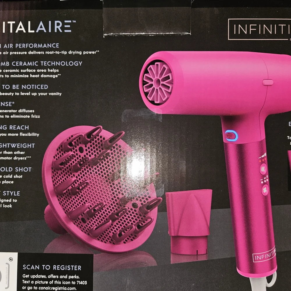 InfinitiPRO by Conair Pink Hair Dryer - Picture 2 of 2